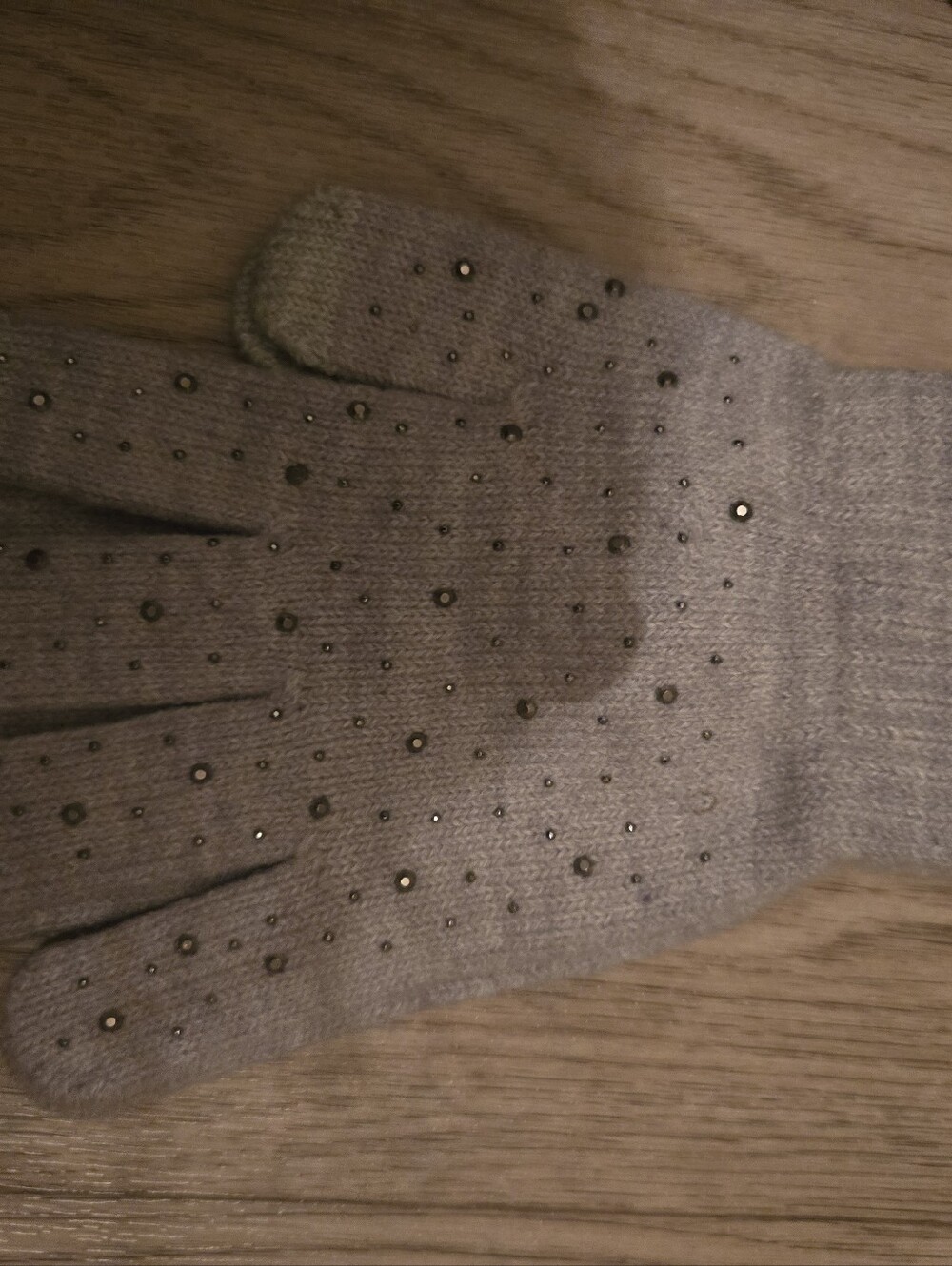 Mixit Women's Gray Knit Touchscreen Gloves with Stud Accents